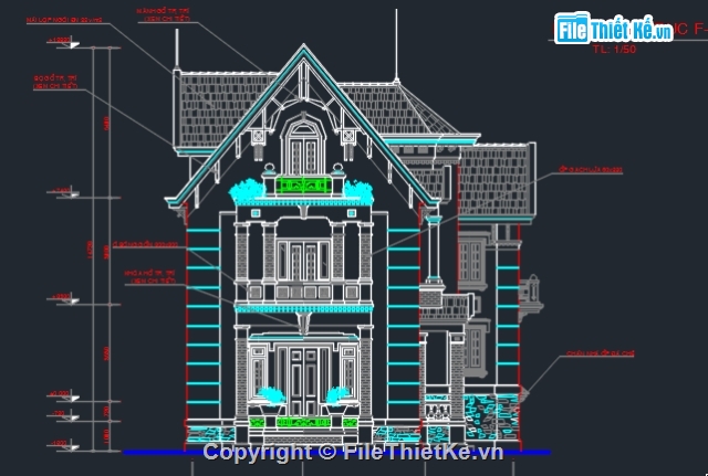 Biệt thự,Thiết kế biệt thự,Bản vẽ autocad,Bản vẽ chi tiết